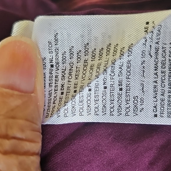 Banana Republic Red Pink Blanched Pleated Mandarin Collar Blouse Tye Die Ambre M - Picture 9 of 9